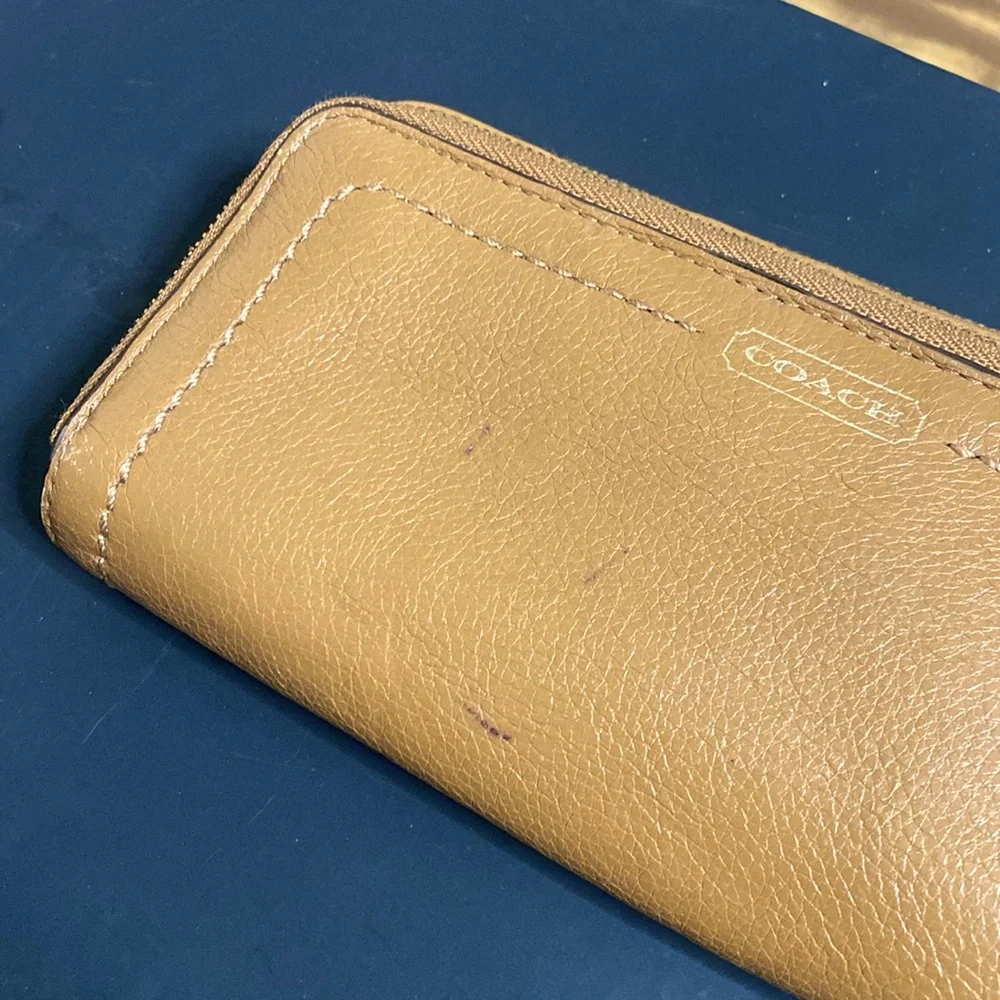 Coach stitched leather